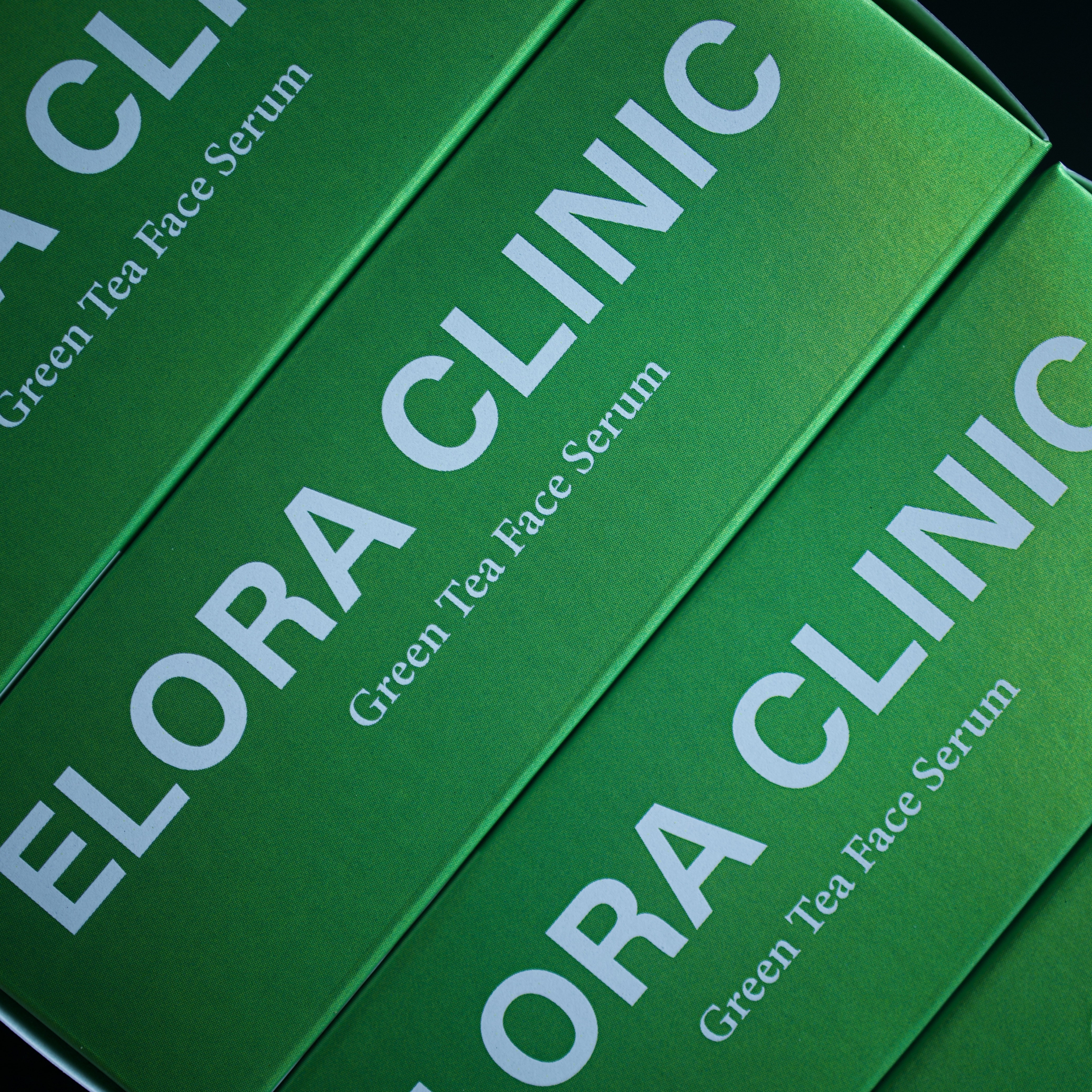 Creative box shot green tea serum